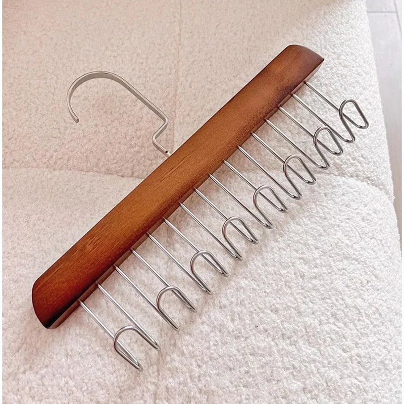 Multifunctional wooden hanger