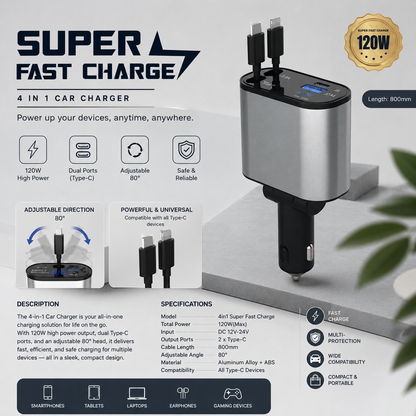 4 IN 1 CAR CHARGER