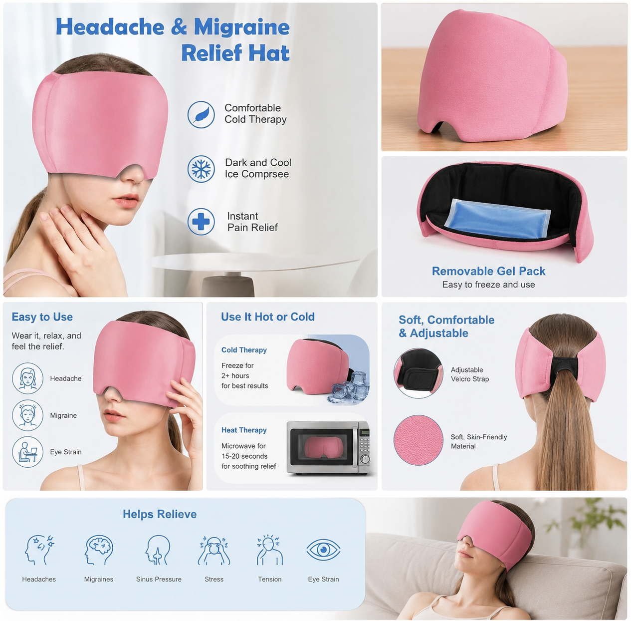 HEADACHE AND MIGRAINE RELEIF HAT