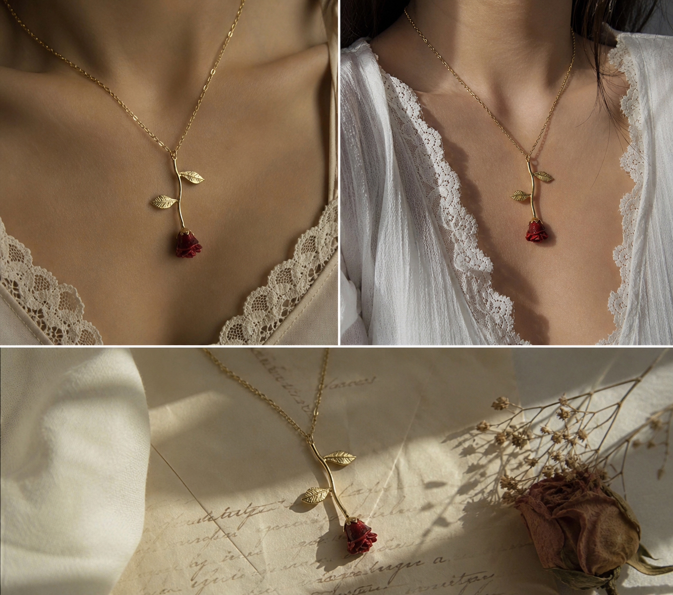 ELEGANT ROSE FLOWER PENDANT