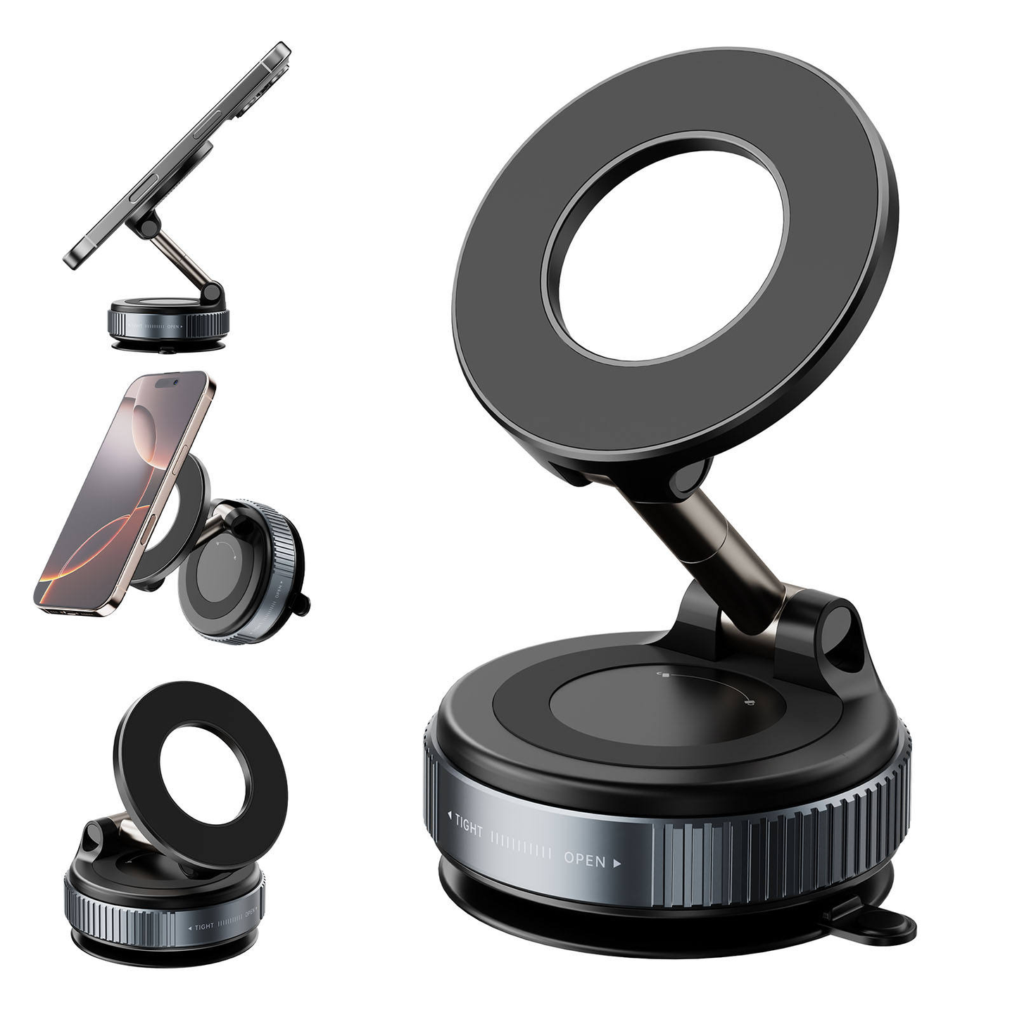 Premium Vacuum Suction Magnetic Car Phone Holder