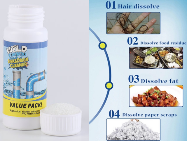 SINK AND DRAIN CLEANER POWDER