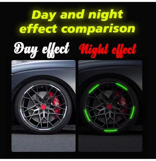3D LIGHT REFECTING CAR RIM STICKERS