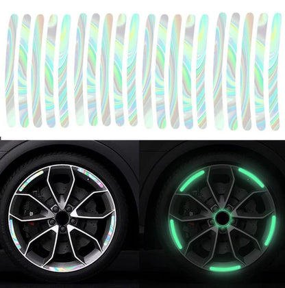 3D LIGHT REFECTING CAR RIM STICKERS