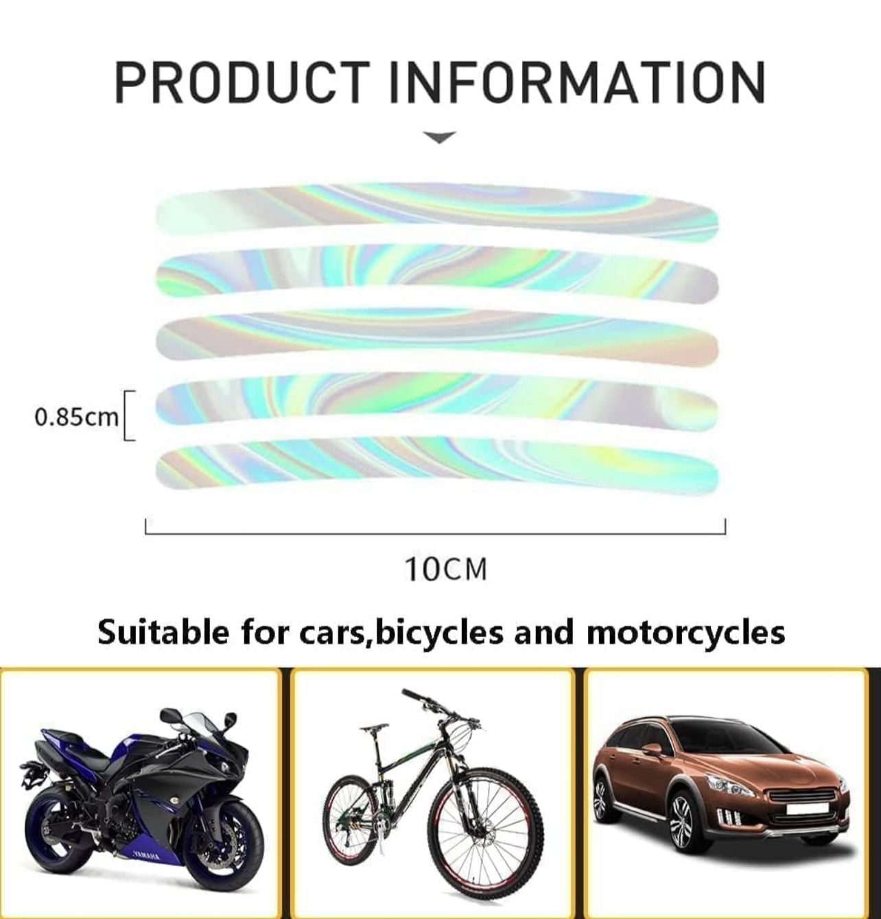 3D LIGHT REFECTING CAR RIM STICKERS