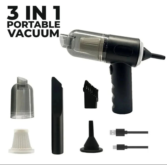 3-in-1 Portable Handheld Vacuum Cleaner for Car, Home & Office Cleaning