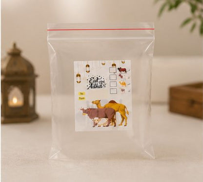 EID UL ADHA MEAT STICKERS AND BAGS
