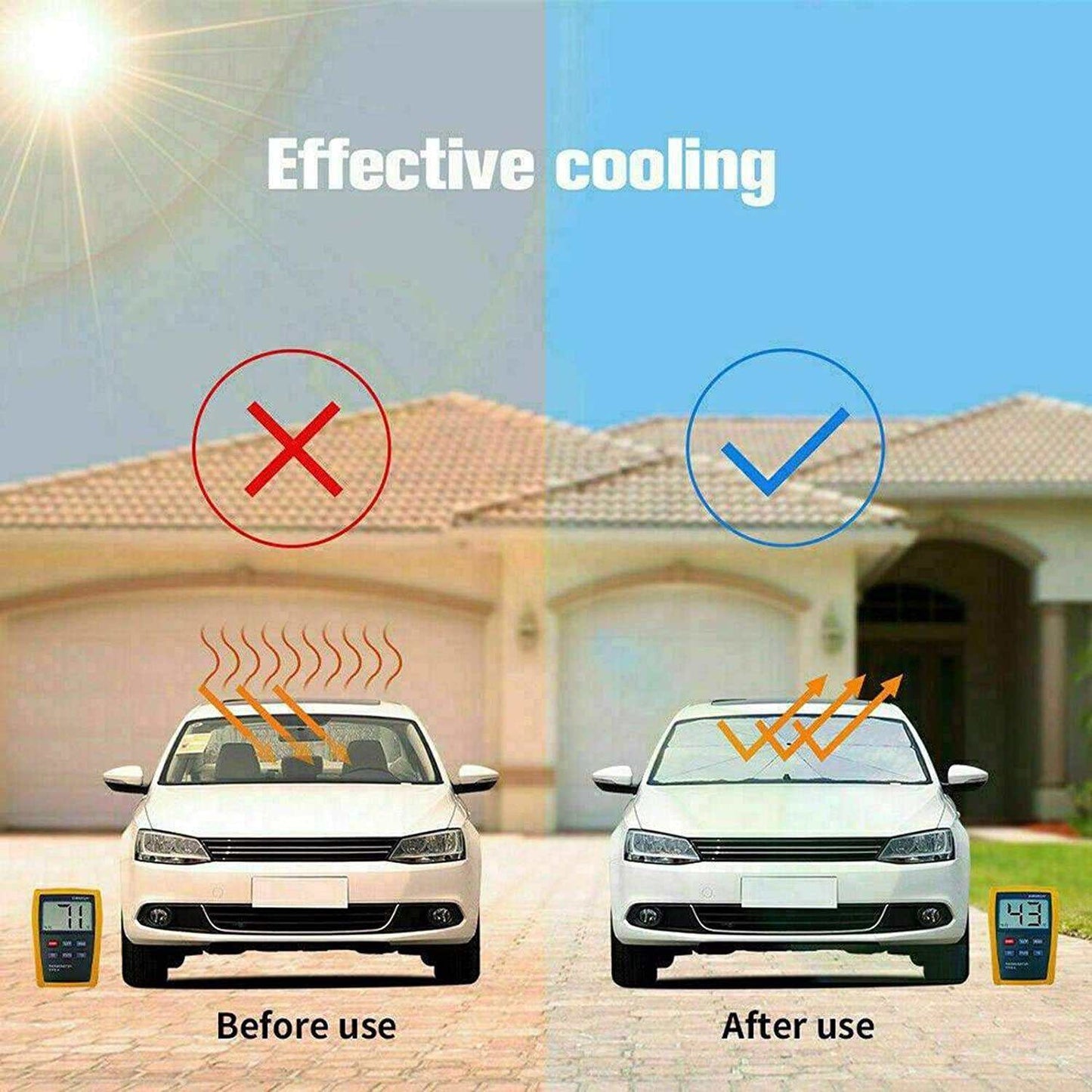 Universal Foldable Car Windshield Sun Shade – Heat and UV Protection